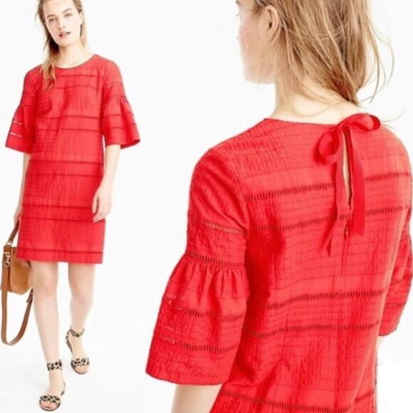 J. Crew Red Sheath Dress with Bell Sleeves - Picture 8 of 8